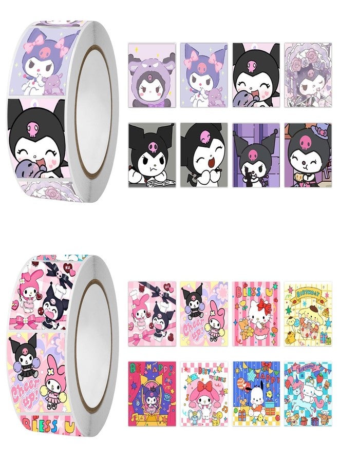 TecoKart® 1000Pcs Kuromi Stickers, 16 Pattern Cute Kuromi and Sanrio Stickers, Kawaii Sticker Gifts for Kids Girls, Ideal DIY Decor Laptop, Skateboard Computer Diary Scrapbook Journal - Image 1